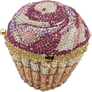 NWT Sparkling Bling Swarovski Crystal Rhinestone Cupcake Clutch Purse Ba…